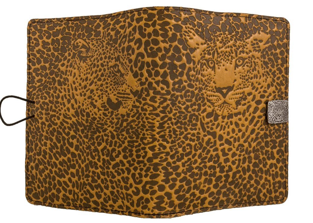 Genuine leather cover, case for Kindle e-Readers, Leopard, Marigold - Open