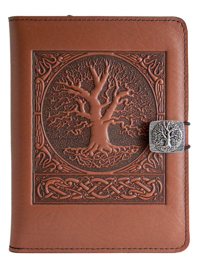 Genuine leather cover, case for Kindle e-Readers, World Tree, Saddle