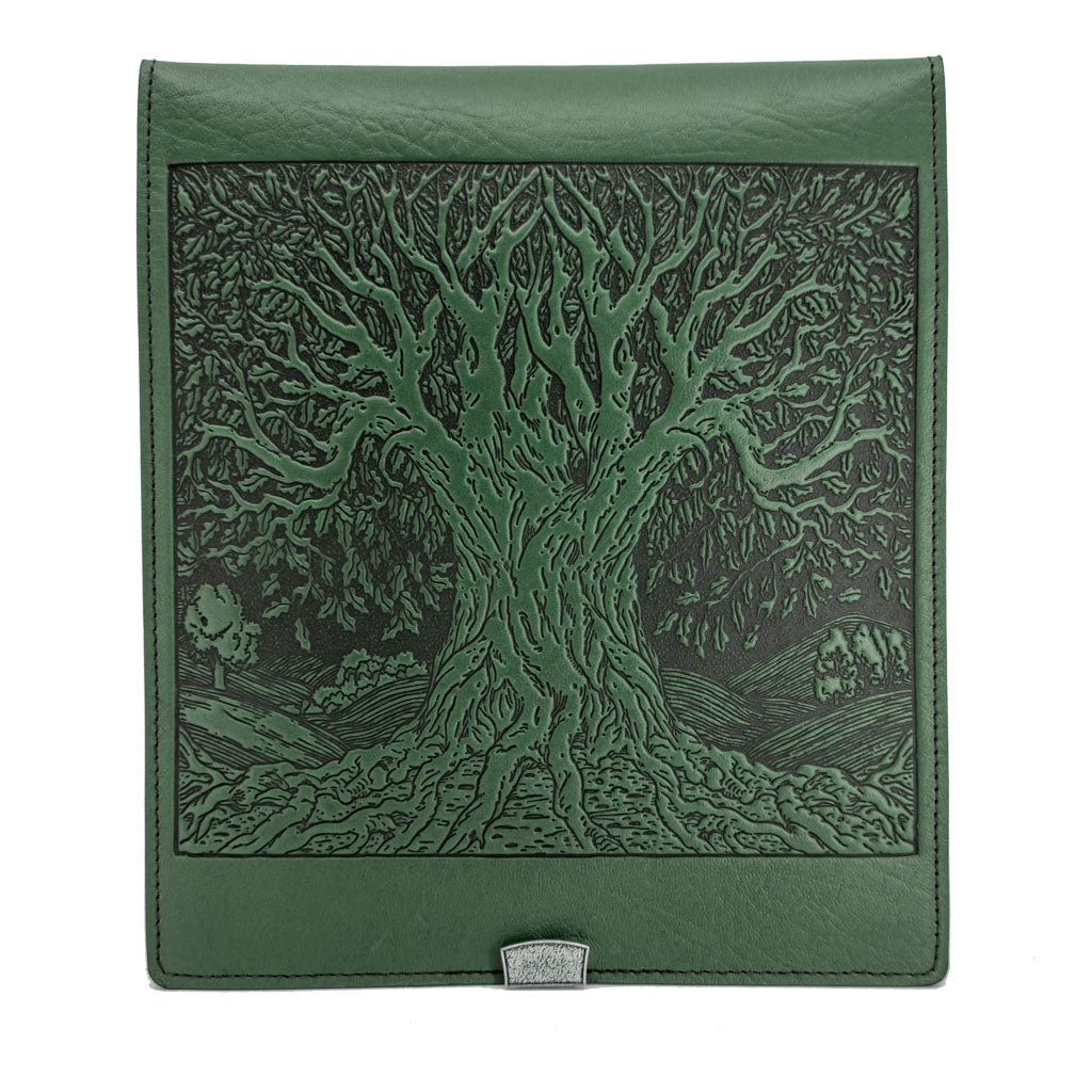 Oberon Design Leather Kindle Scribe Cover, Tree of Life, Green