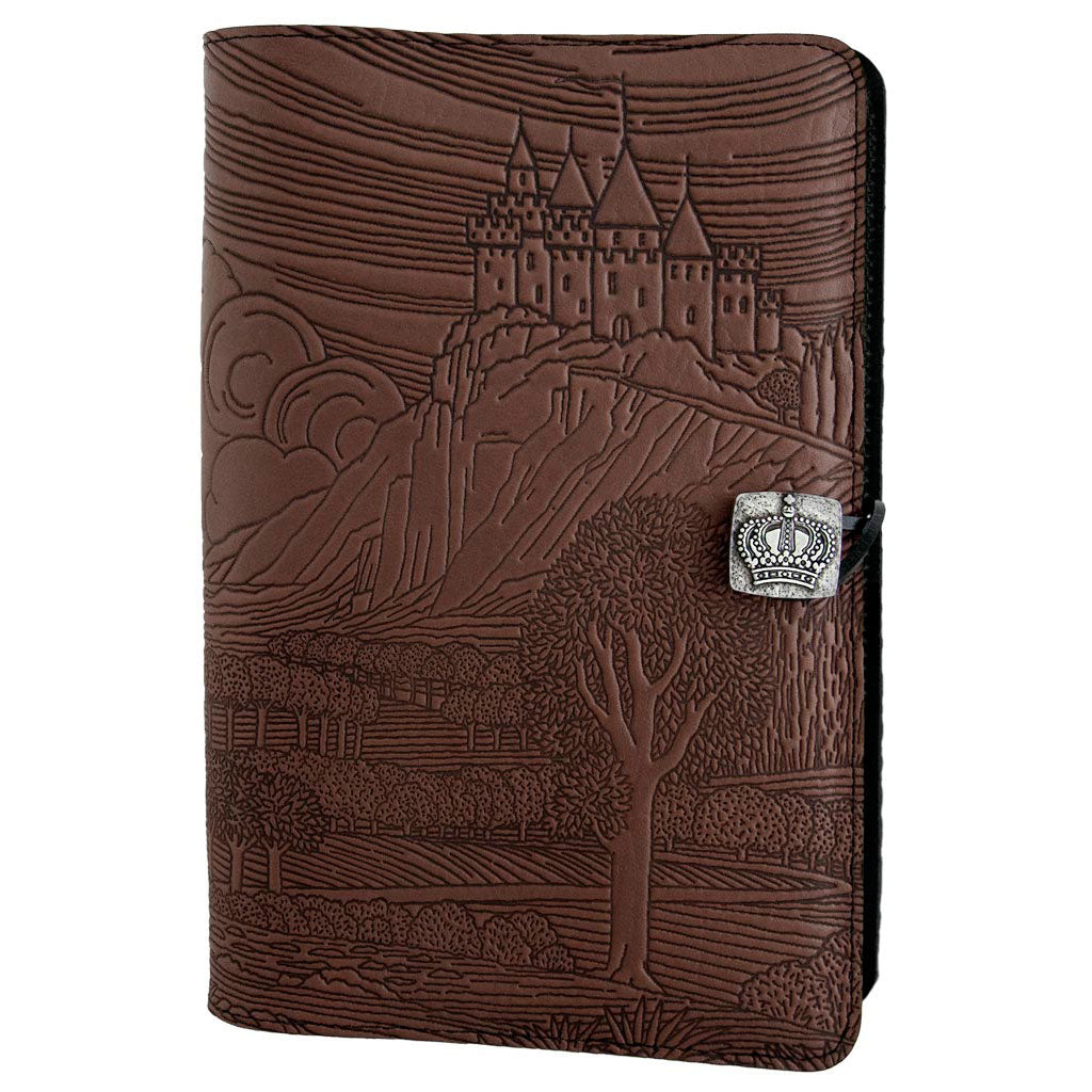 Oberon Design Large Leather Notebook Cover, Camelot, Chocolate