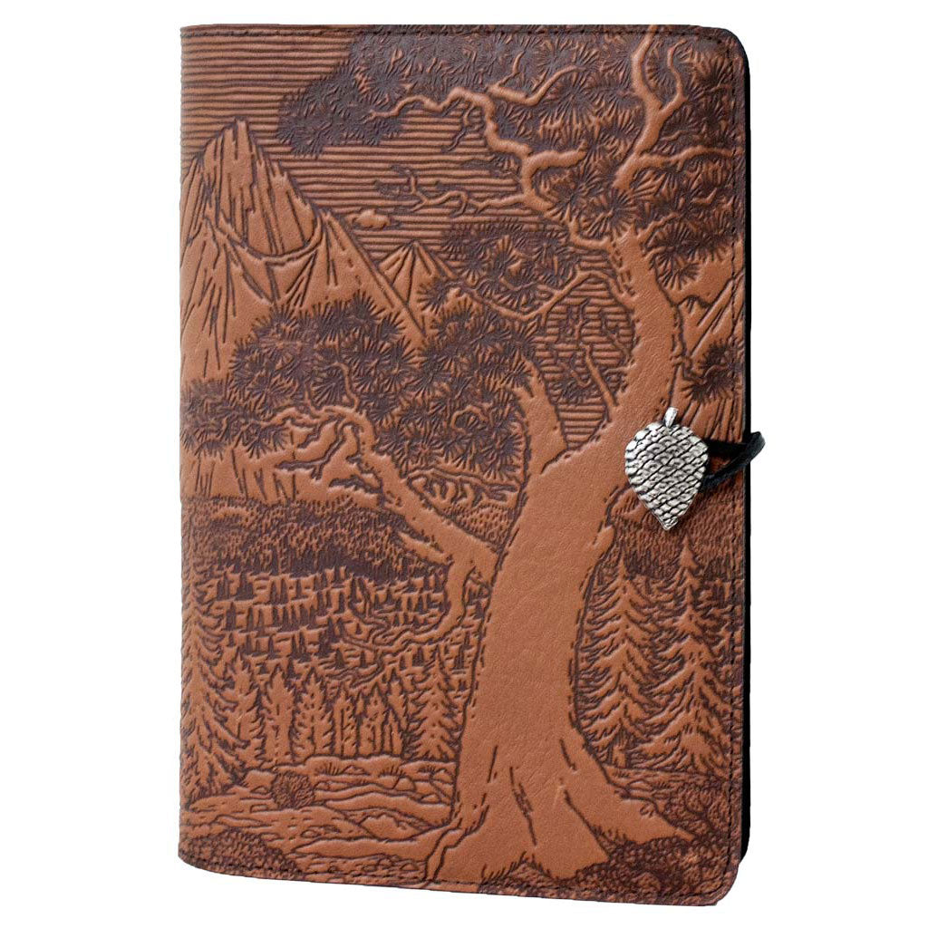 Oberon Design Large Refillable Leather Notebook Cover, High Sierra, Saddle