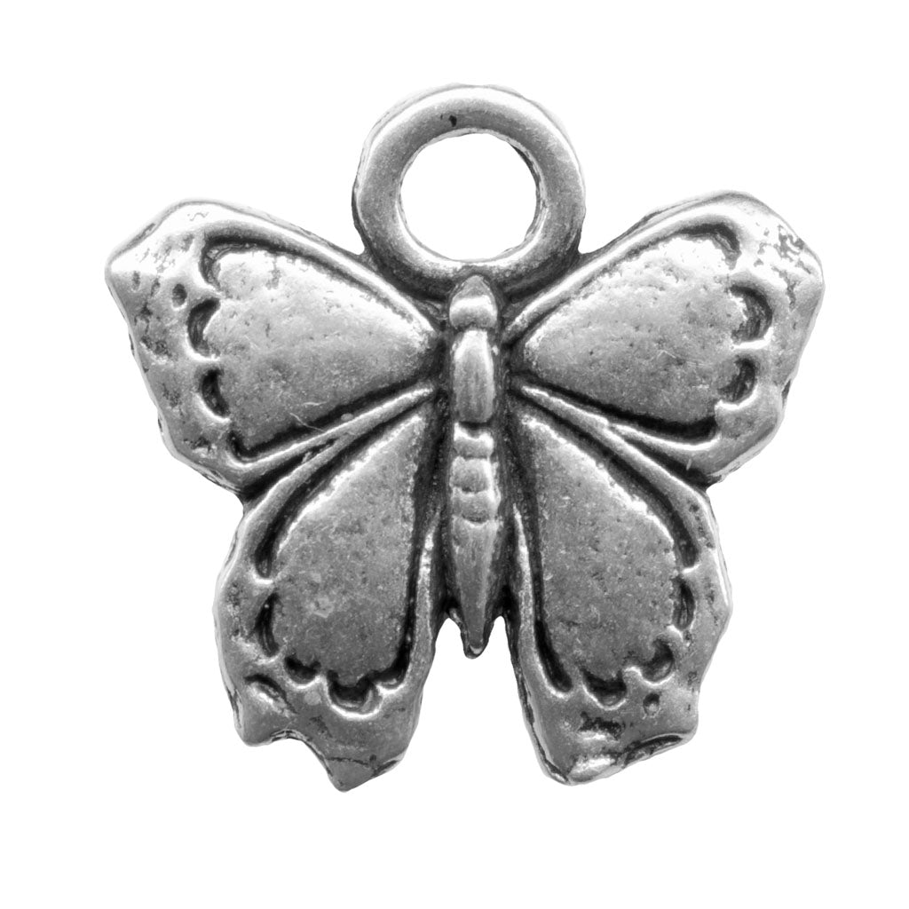 Oberon Design Britannia Metal Jewelry Charm, Butterfly