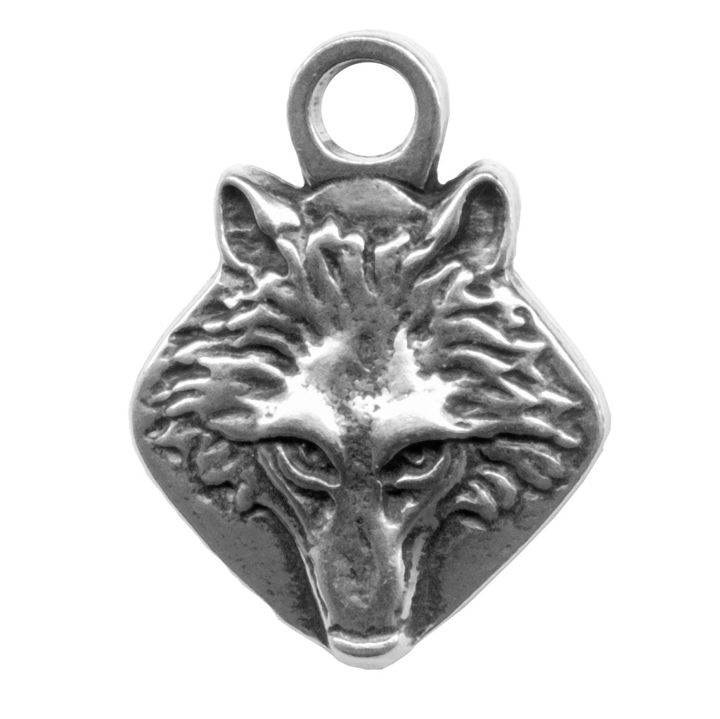 Oberon Design Britannia Metal Jewelry Charm, Wolf
