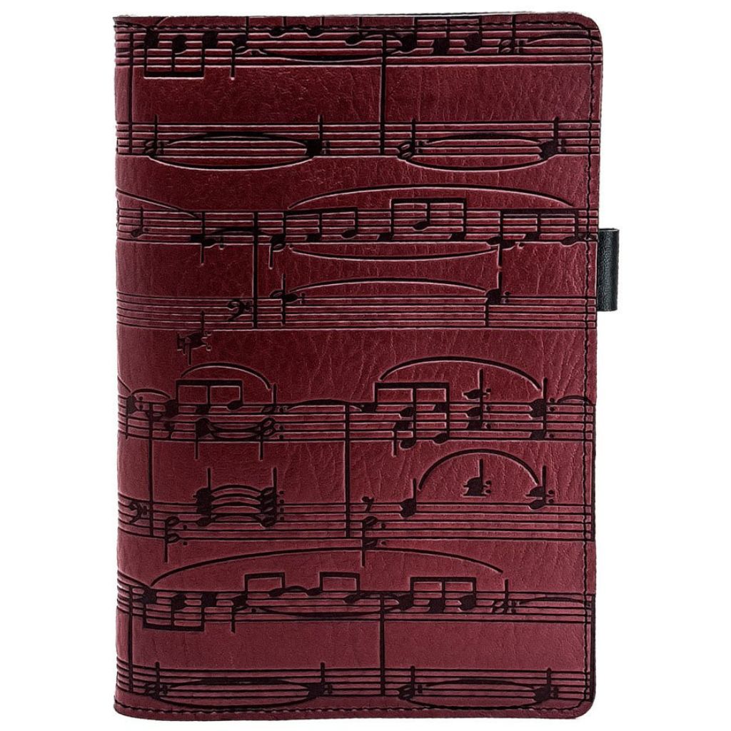 Leather Portfolio with Notepad, Pockets an Pen Holder, Sheet Music in Wine