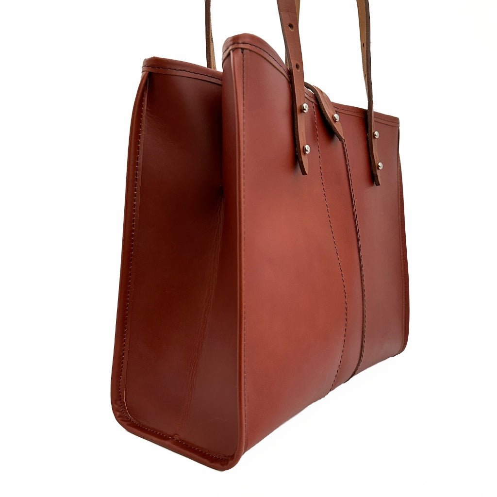 Leather Sonoma Tote bag, side view, Tahoe in Whiskey