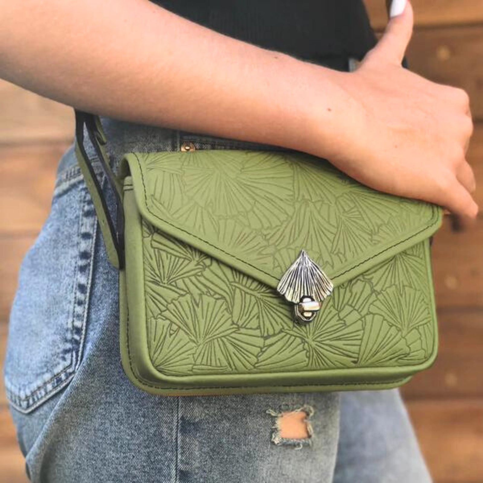 Teal leather online handbags