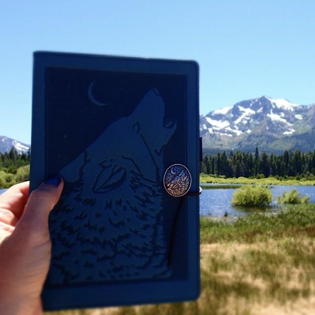 Oberon Design Hand-Crafted  Leather Products with Wolf Images, Made in the USA