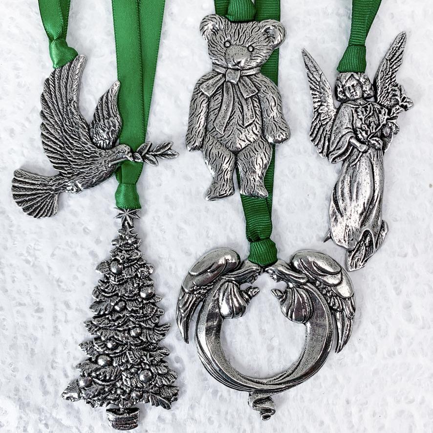 Oberon Design Hand-Cast Metal Holiday Ornaments