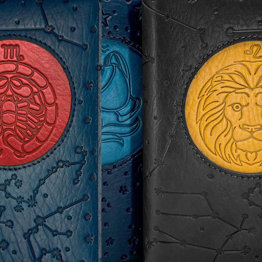 Refillable Leather Zodiac Icon Journals | Oberon Design