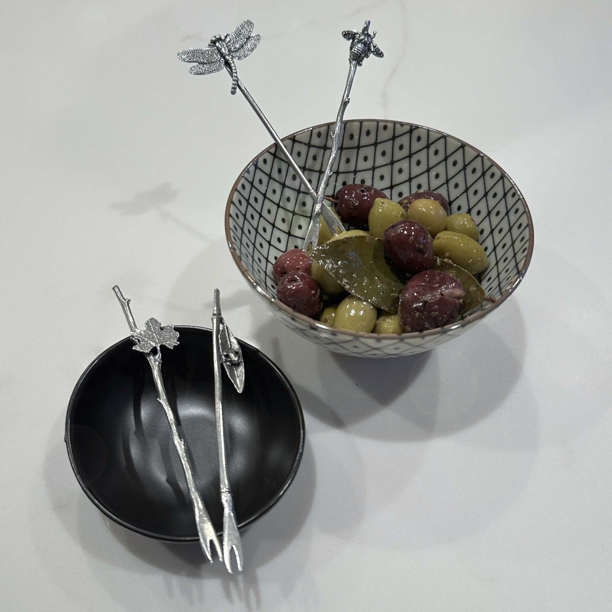 Hand-cast pewter appetizer picks