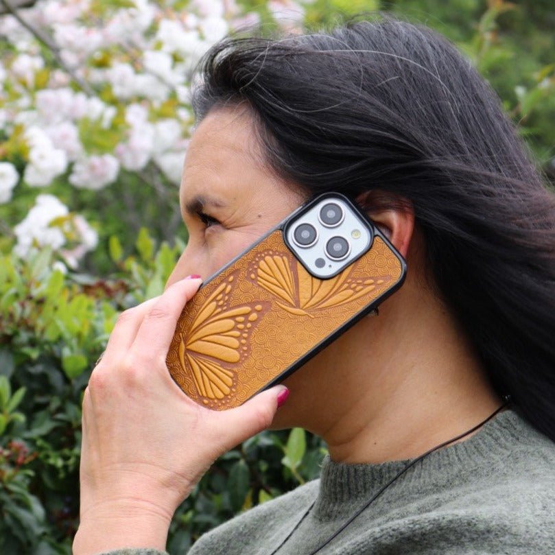 Oberon Design iPhone Case, Butterflies in Marigold