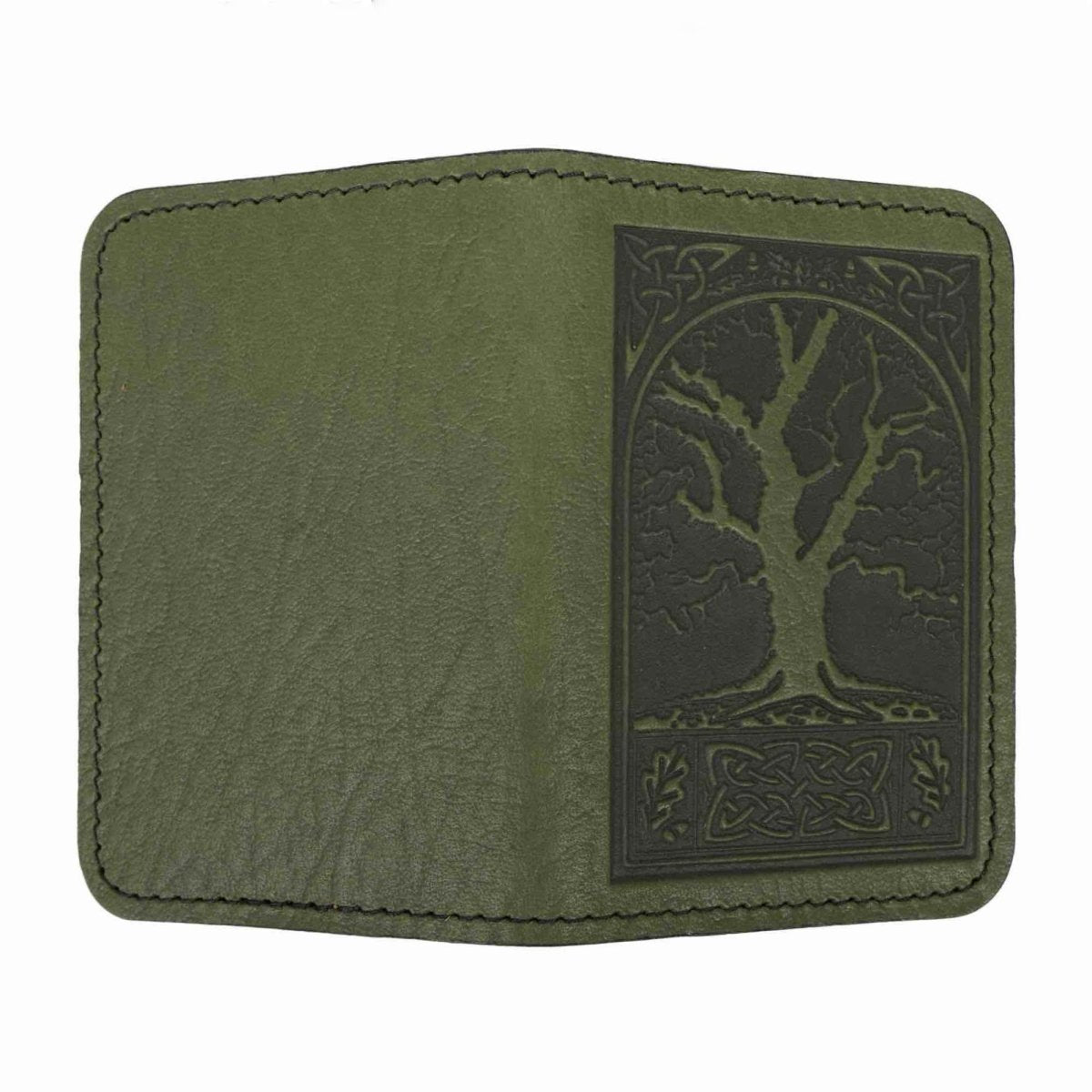 Oberon Leather Business Card Holder, Mini Wallet, Celtic Oak Fern Oberon Leather Business Card Holder, Mini Wallet, Celtic Oak Fern