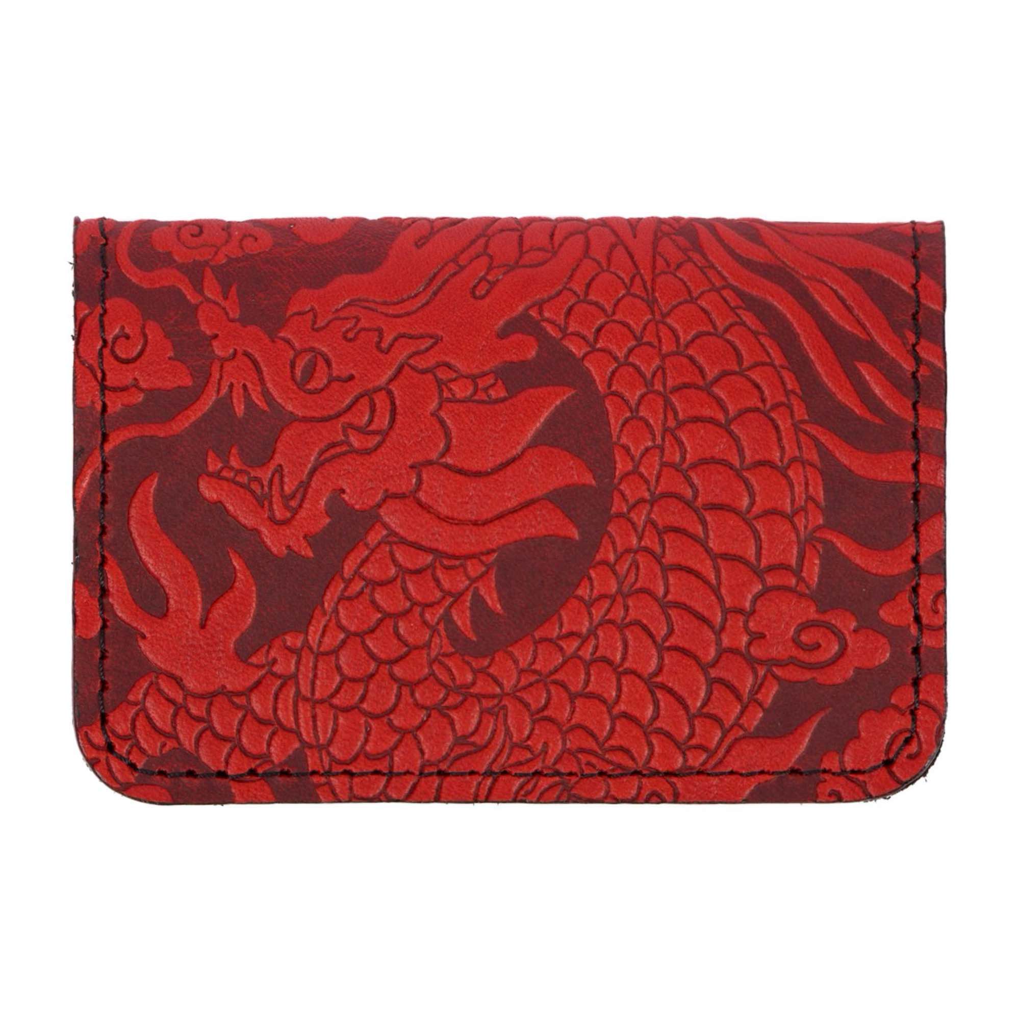 Oberon Leather Business Card Holder, Mini Wallet, Cloud Dragon - Oberon ...