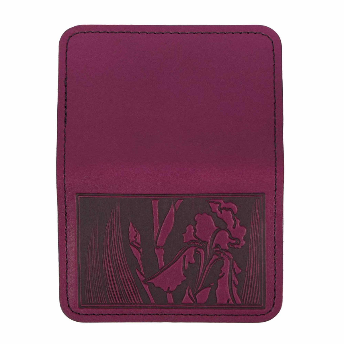 Iris Card Holder Mini Wallet, Orchid, Open view by Oberon Design