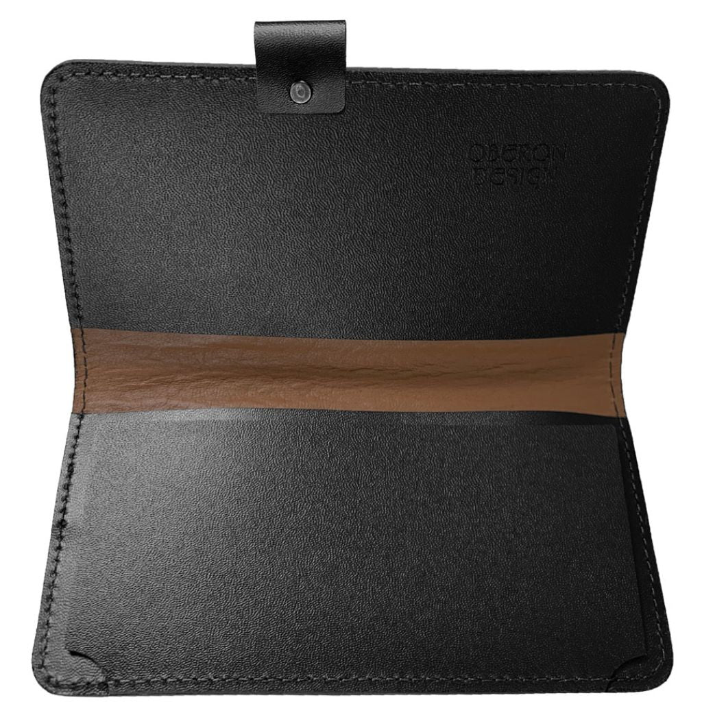Oberon Design Leather Checkbook Cover, Interior w/ Pen Loop
