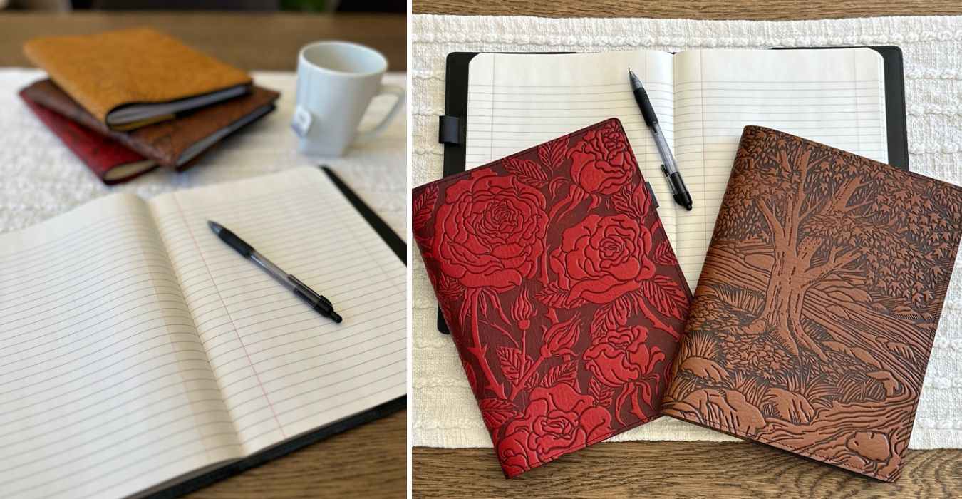 Refillable Leather Composition Notebook Covers Made in the USA - Oberon ...