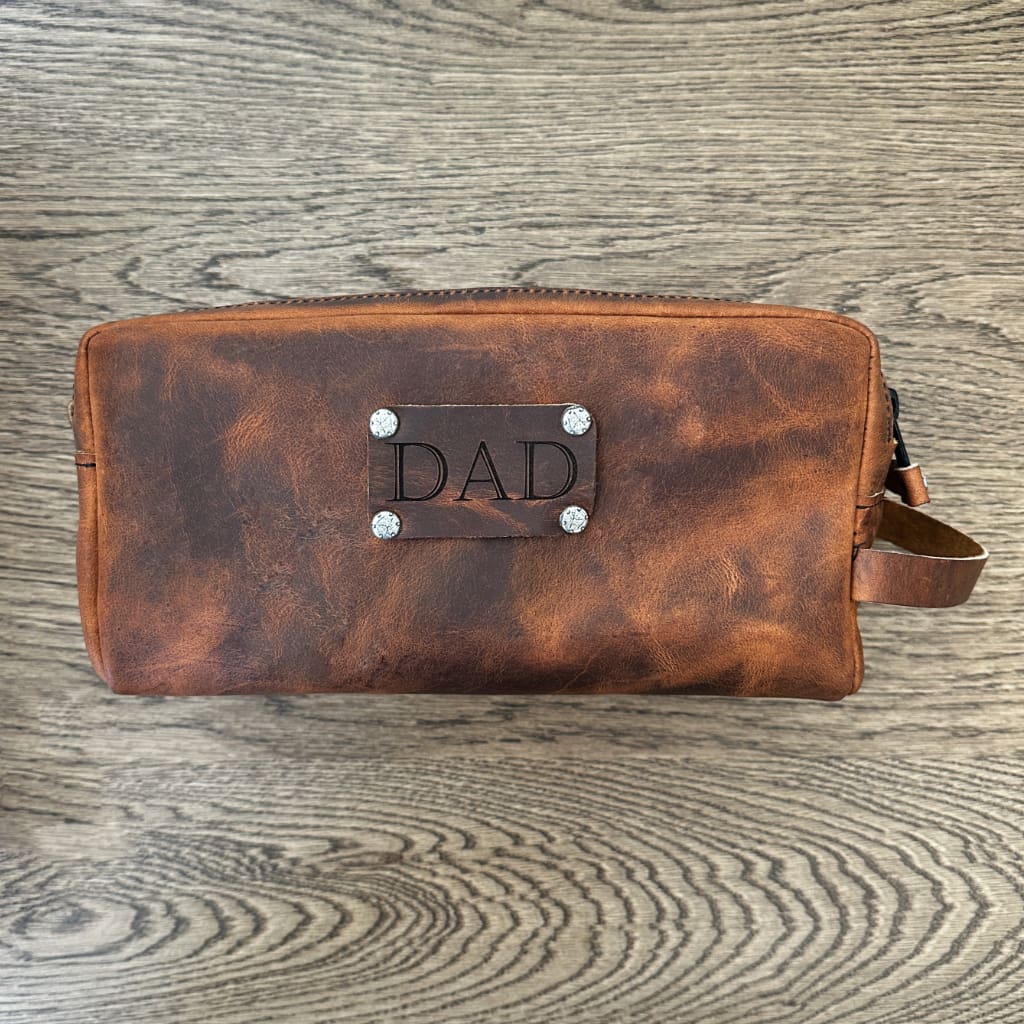 Toiletry Bag. Personalized Canvas and Leather Dopp Kit. 