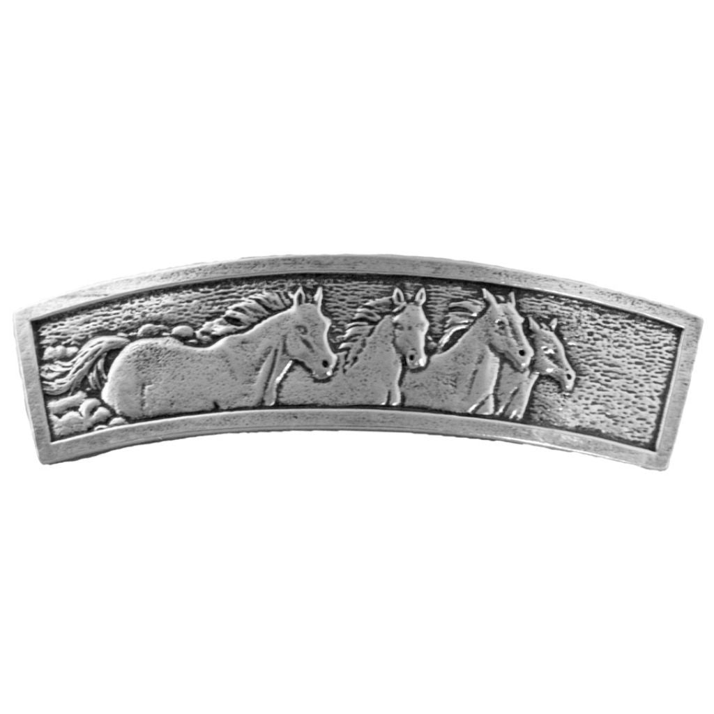 Horse Barrette, Running Horses Hairclip Running Horses on a Feather Barrette. 70 Mm French Clip - Etsy main image 4
