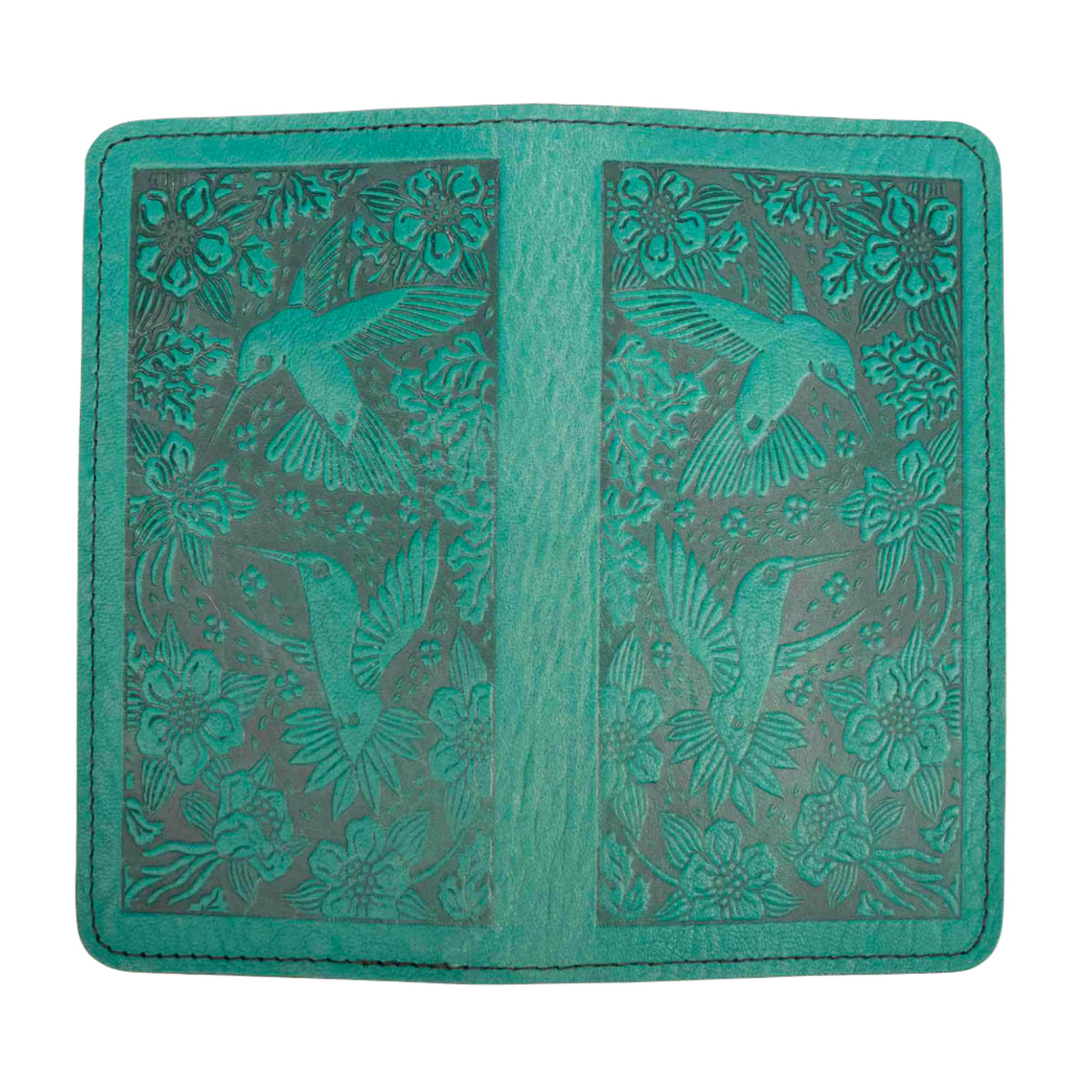 Hummingbirds checkbook cover second open exterior