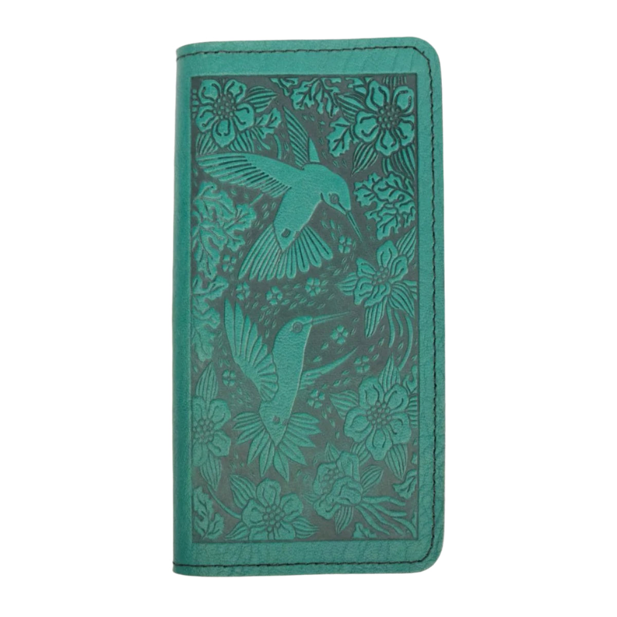 Hummingbird Design Checks SECOND, Checkbook Cover, Hummingbirds in Teal - Oberon Design