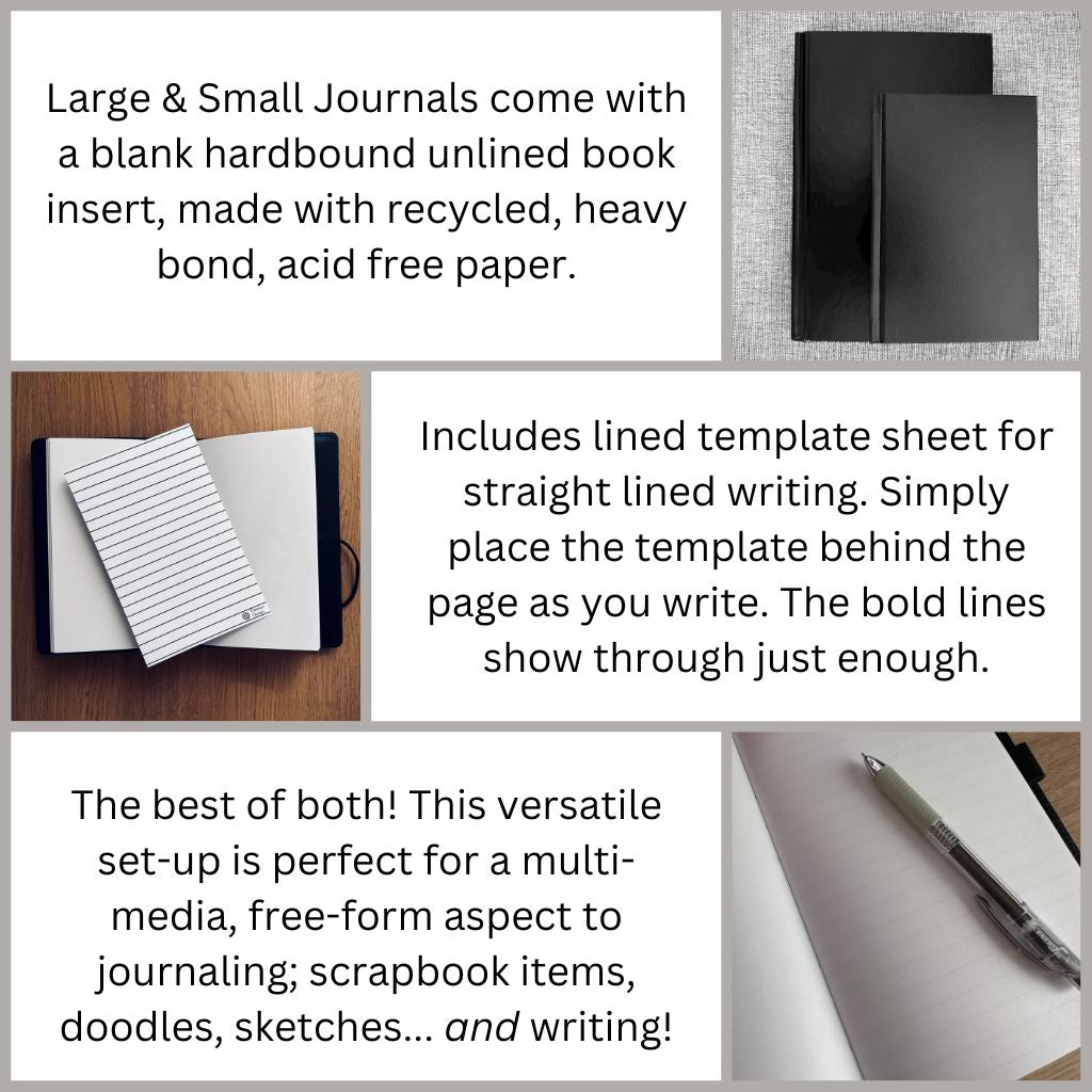 Oberon Design blank book filler insert for Large and Small journals 