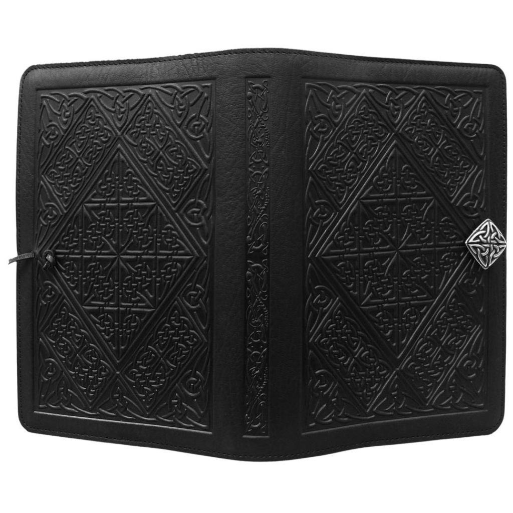 Leather Refillable Journal Notebook, Celtic Diamond