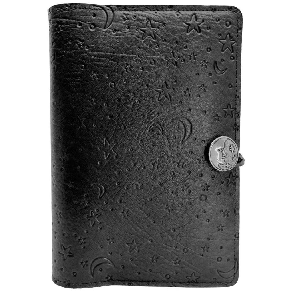 Leather Refillable Journal, Large, Moon &amp; Stars