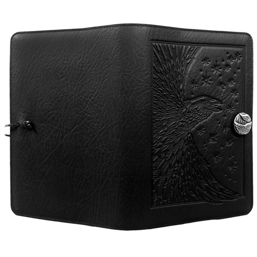 Leather Refillable Journal Notebook, Raven