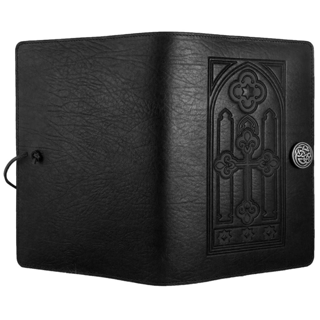 Leather Refillable Journal Notebook, Stained Glass