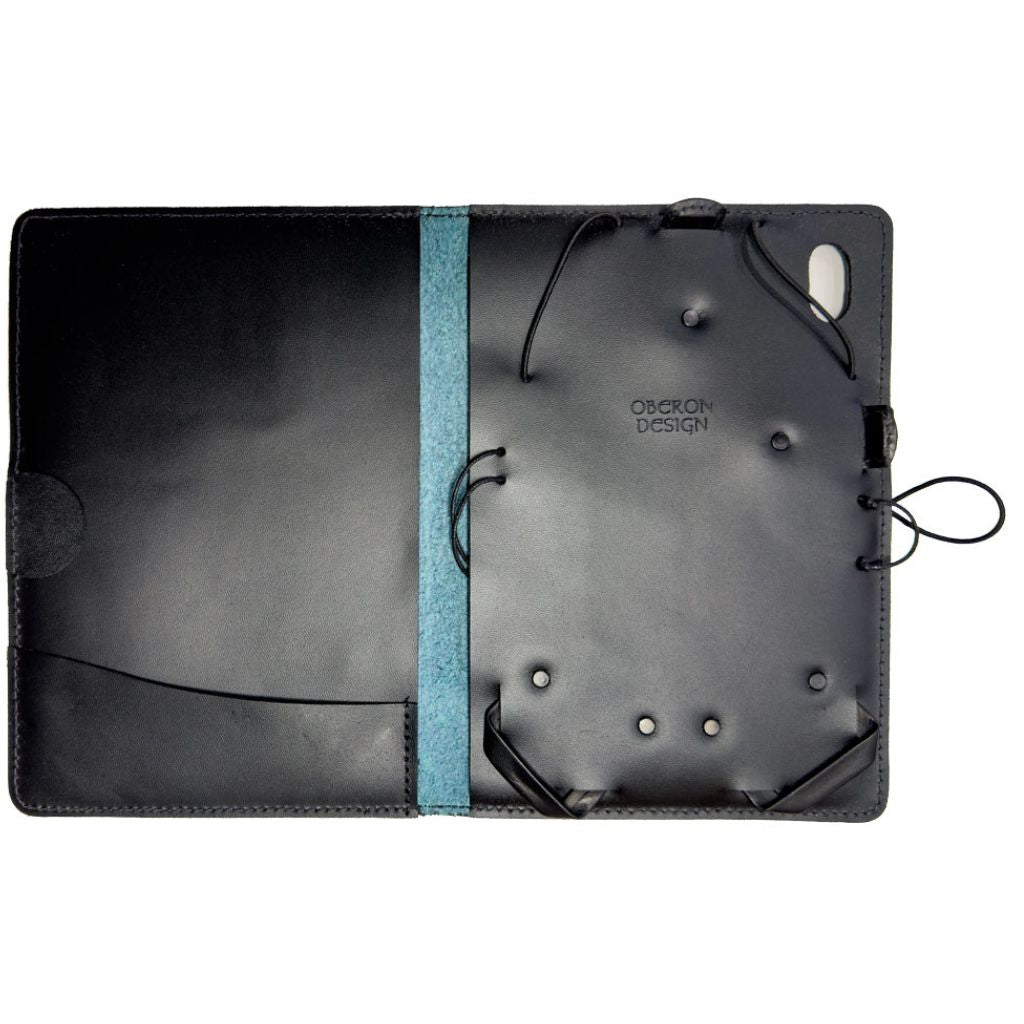 Oberon Design Leather iPad Mini 6 Cover, Case, Blue Interior