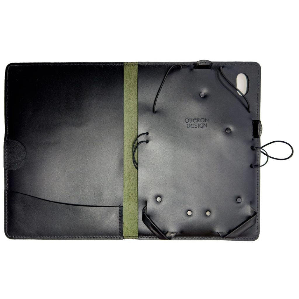 Oberon Design Leather iPad Mini 6 Cover, Case, Fern Interior