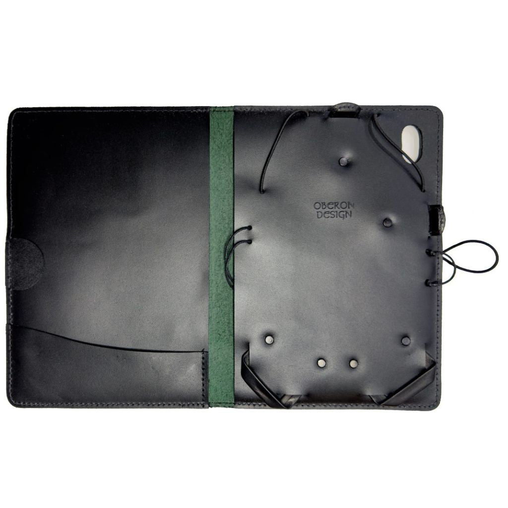 Oberon Design Leather iPad Mini 6 Cover, Case, Green Interior