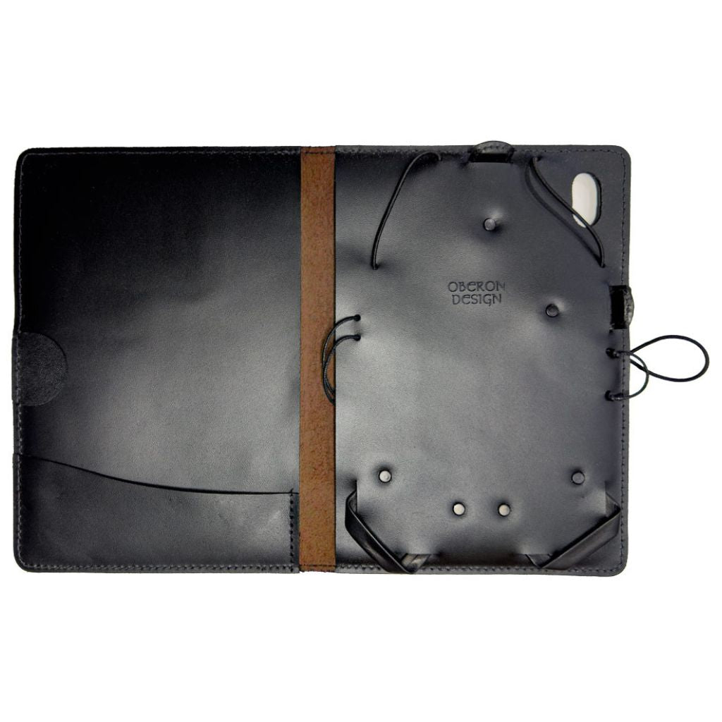 Oberon Design Leather iPad Mini 6 Cover, Case, Saddle Interior