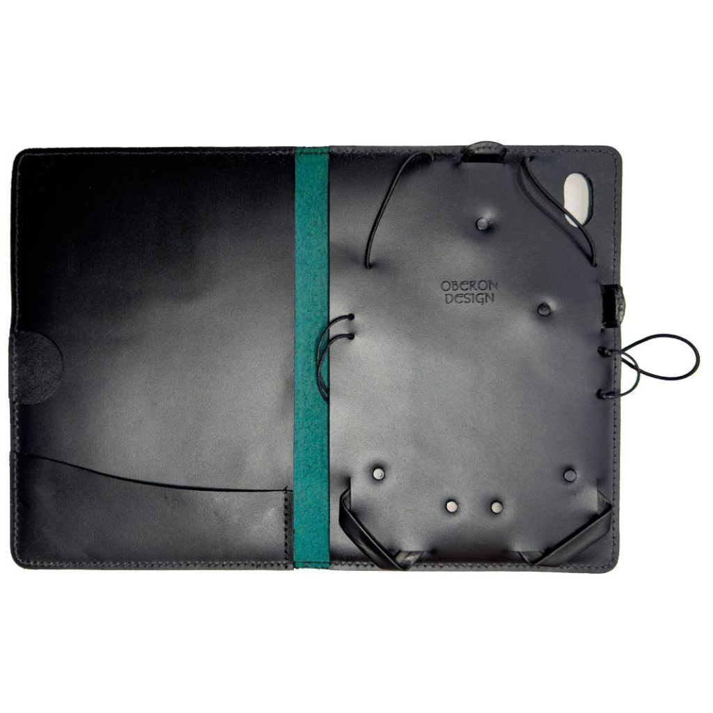 Oberon Design Leather iPad Mini 6 Cover, Case, Teal Interior
