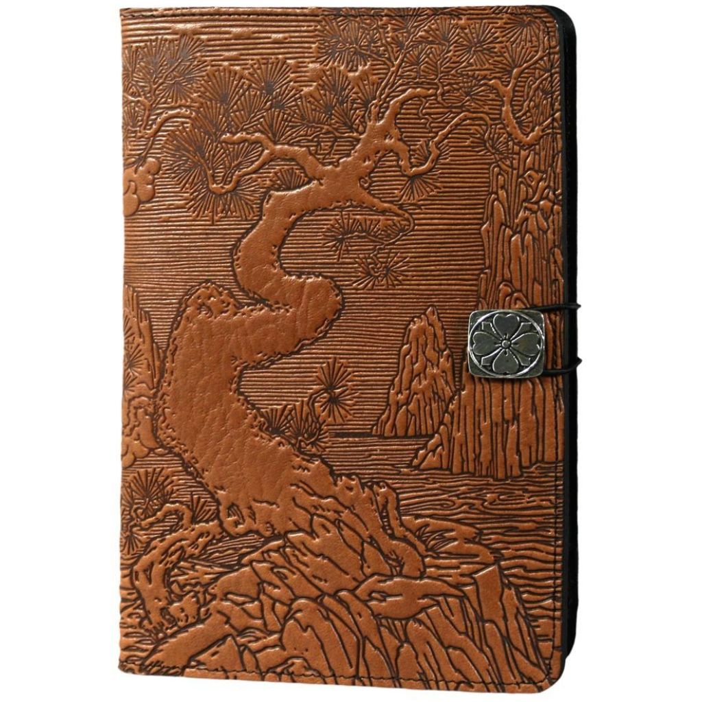 Oberon Design Leather iPad Mini Cover, Case, River Garden, Saddle