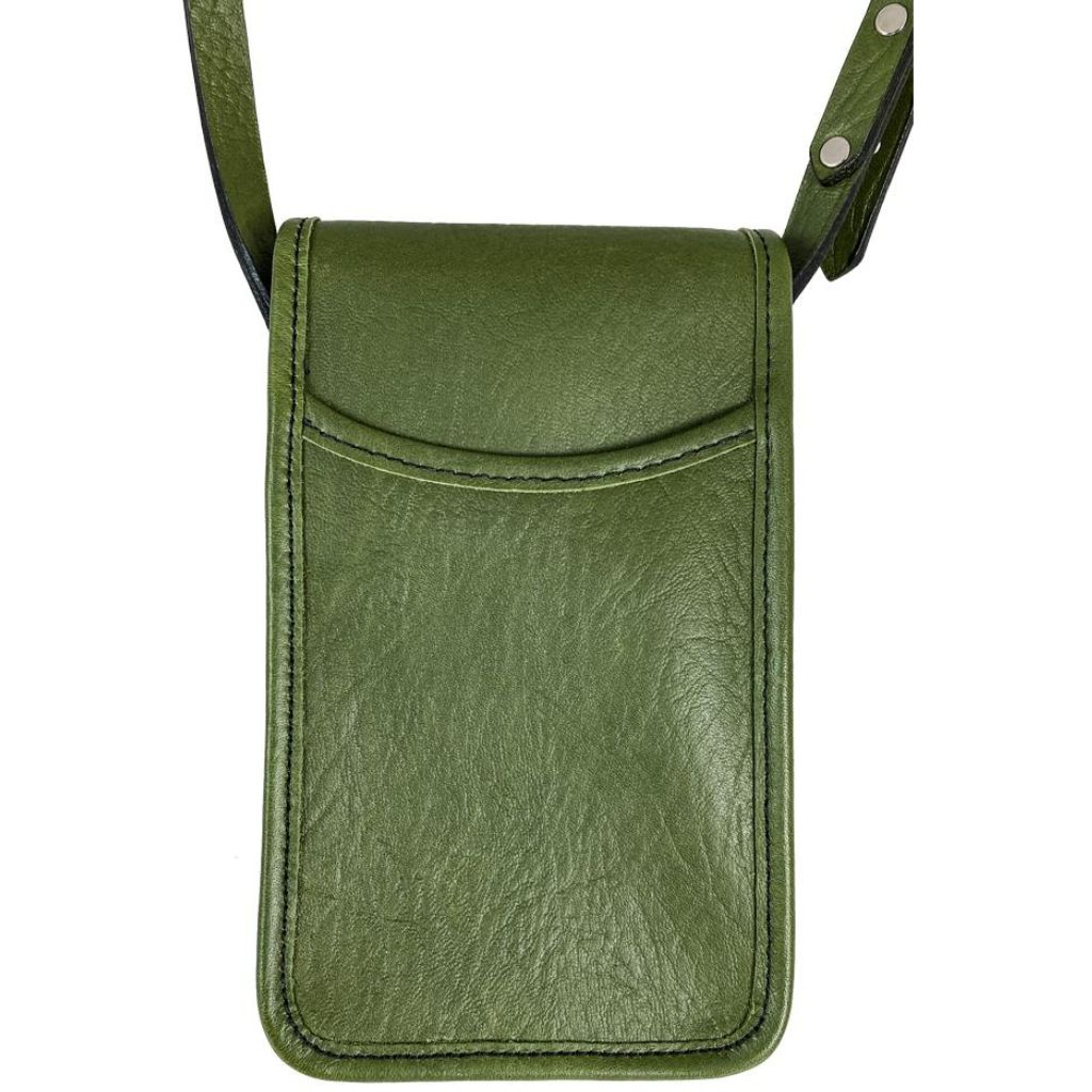 Oberon Design Leather Women&#39;s Handbag, Molly in Fern - Back