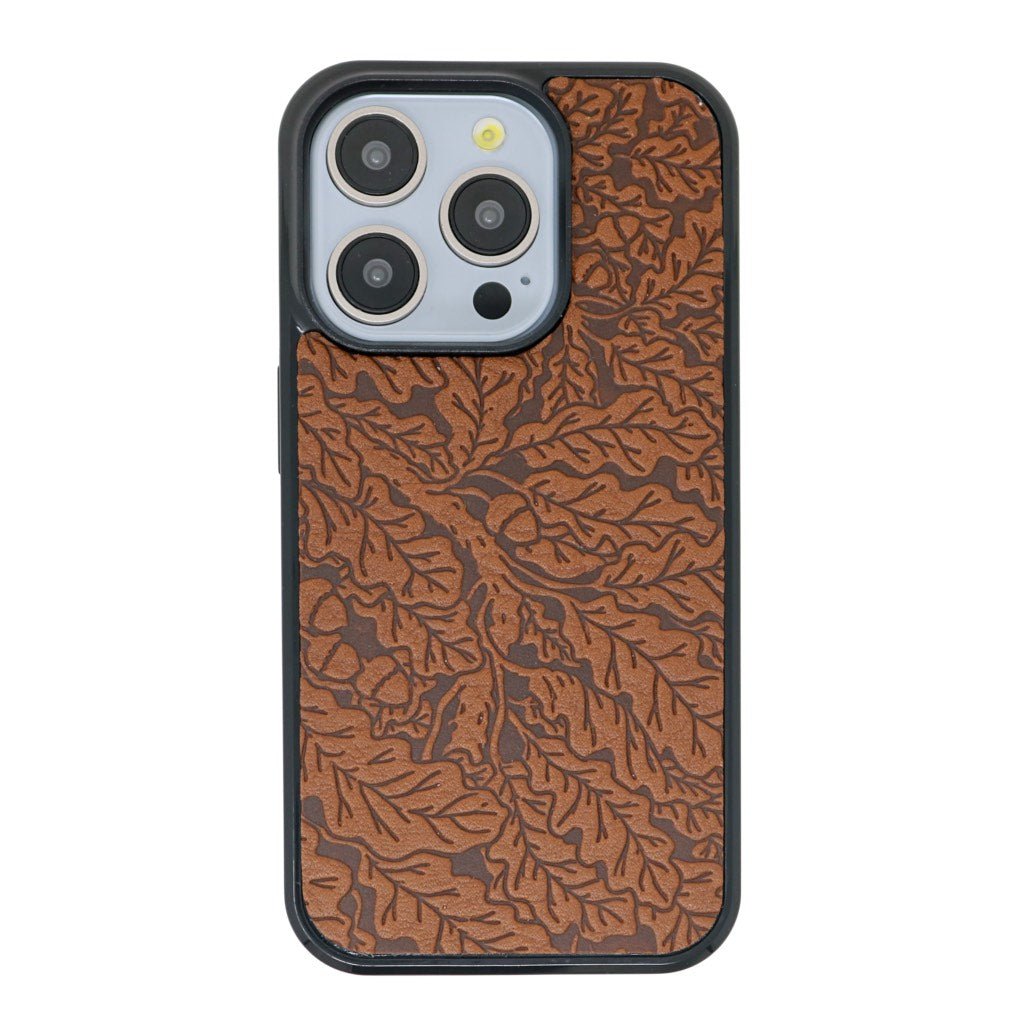 Oberon Design iPhone Case, Oak Leaves in Saddle