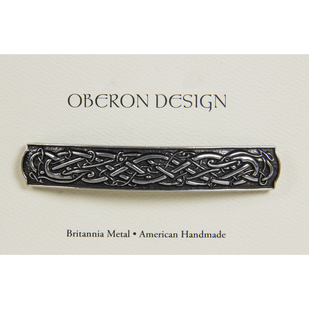 Oberon Design Hair Clip, Barrette, Hair Accessory, Celtic Bar, Card