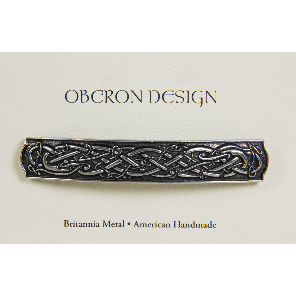 Oberon Design Hair Clip, Barrette, Hair Accessory, Celtic Bar, Card