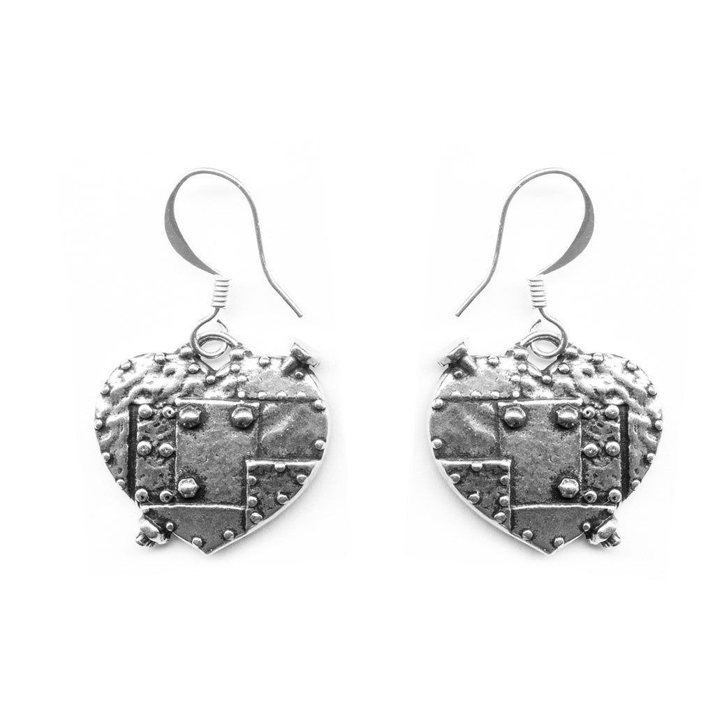 Oberon Design Britannia Metal Jewelry, Earrings, Fearless Heart