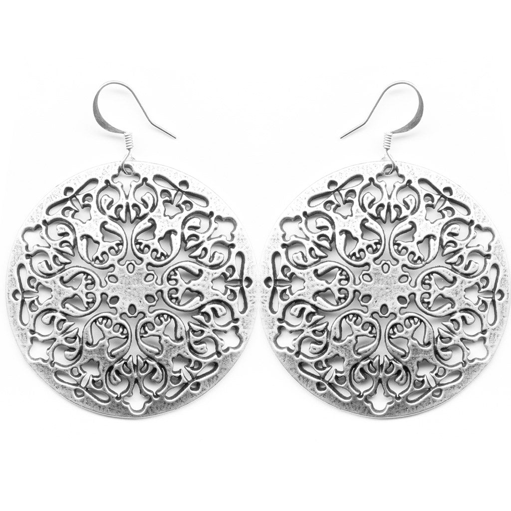 Oberon Design Britannia Metal Jewelry, Earrings, Filigree