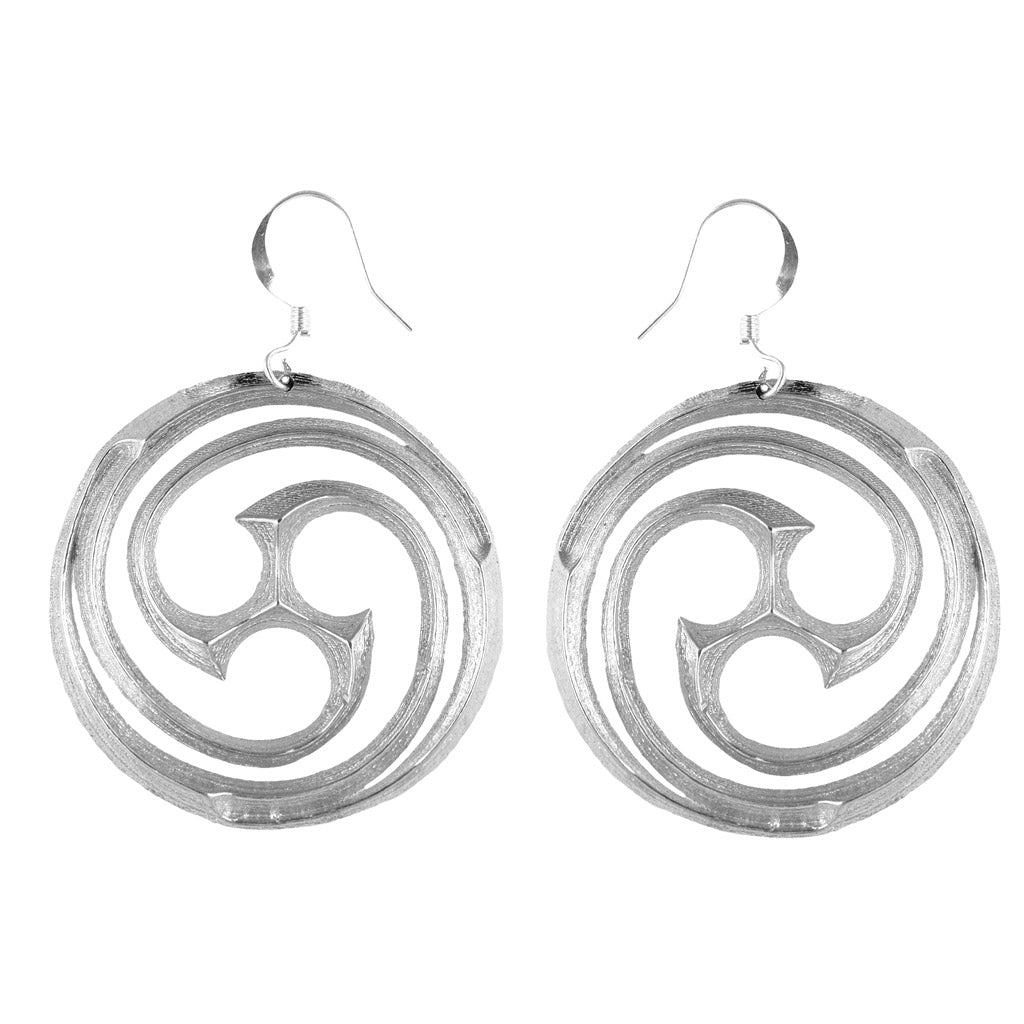 Oberon Design Britannia Metal Jewelry, Earrings, Goddess Spiral