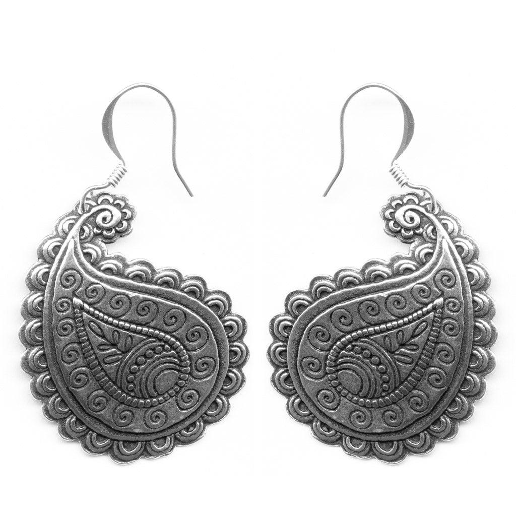 Oberon Design Britannia Metal Jewelry, Earrings, Paisley