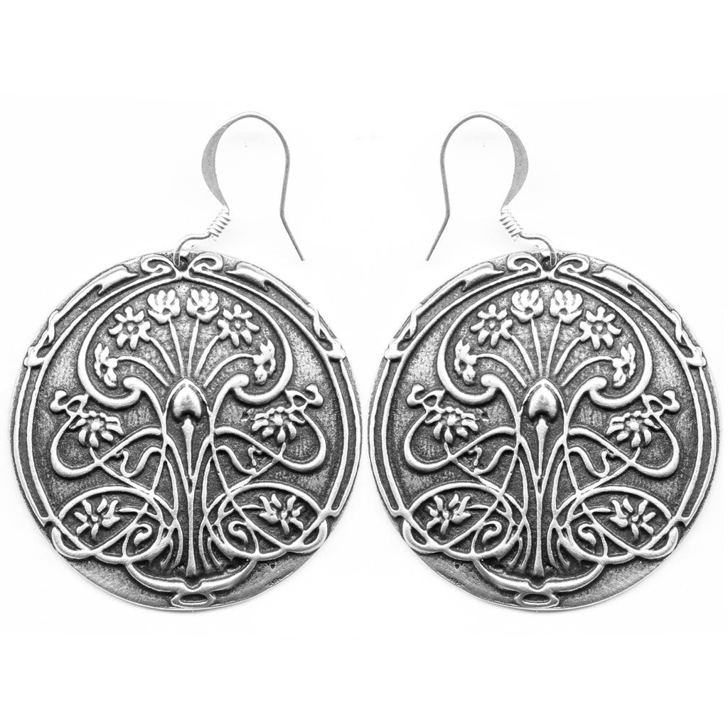 Oberon Design Britannia Metal Jewelry, Earrings, Pond Lily