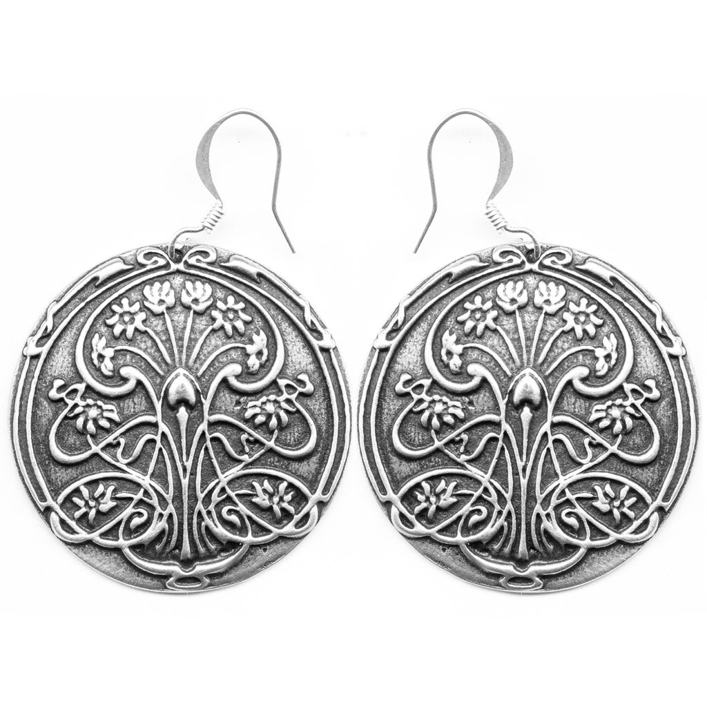 Oberon Design Britannia Metal Jewelry, Earrings, Pond Lily