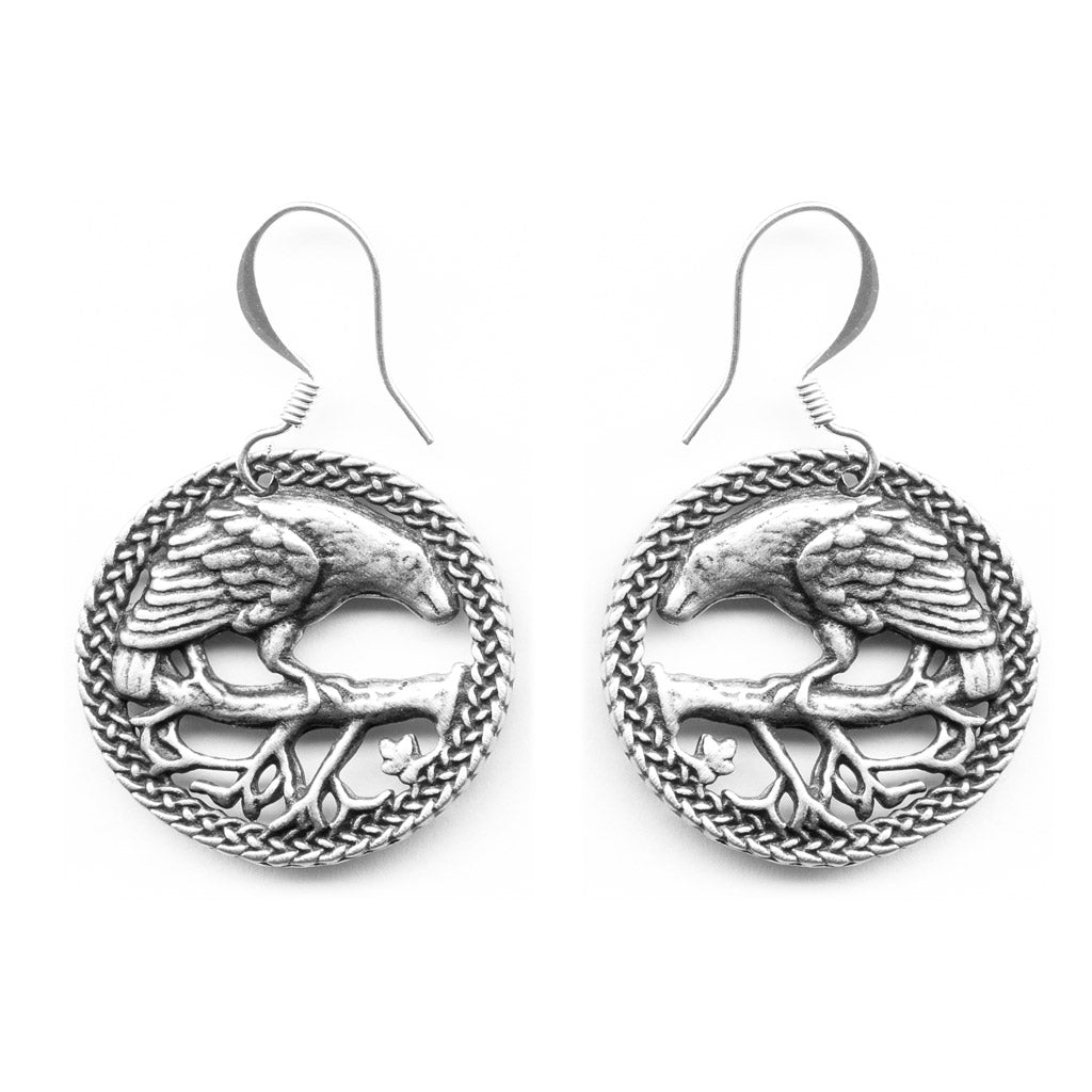 Oberon Design Britannia Metal Jewelry, Earrings, Raven