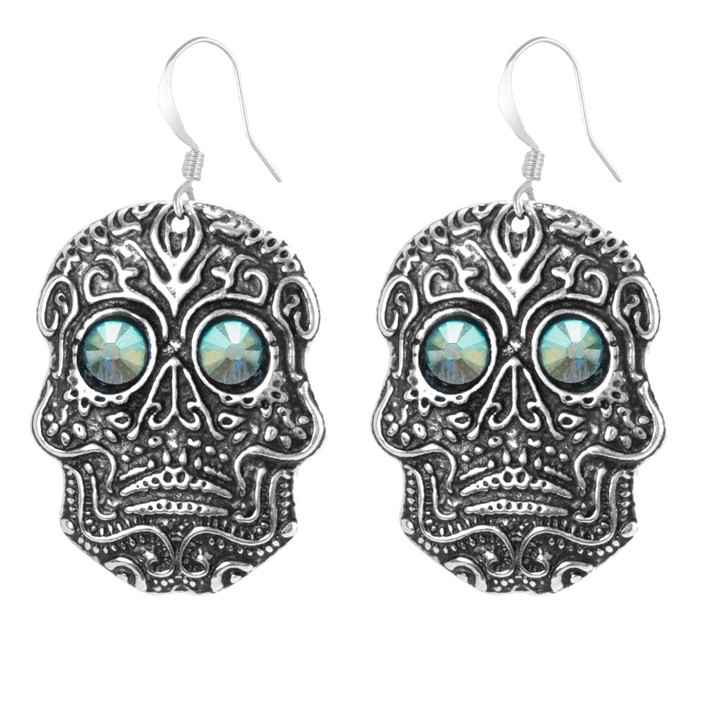 Oberon Design Britannia Metal Jewelry, Earrings, Sugar Skull