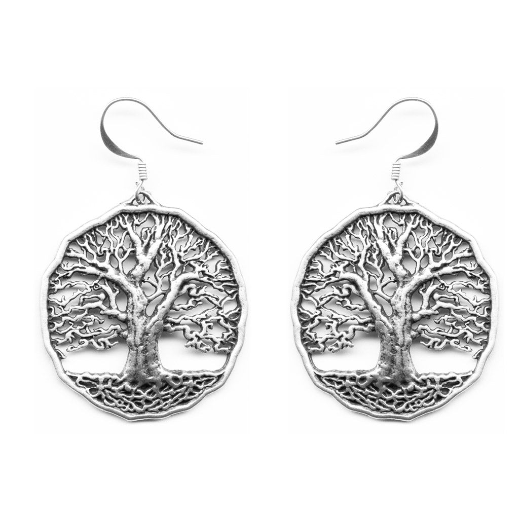 Oberon Design Britannia Metal Jewelry, Earrings, Tree of Life