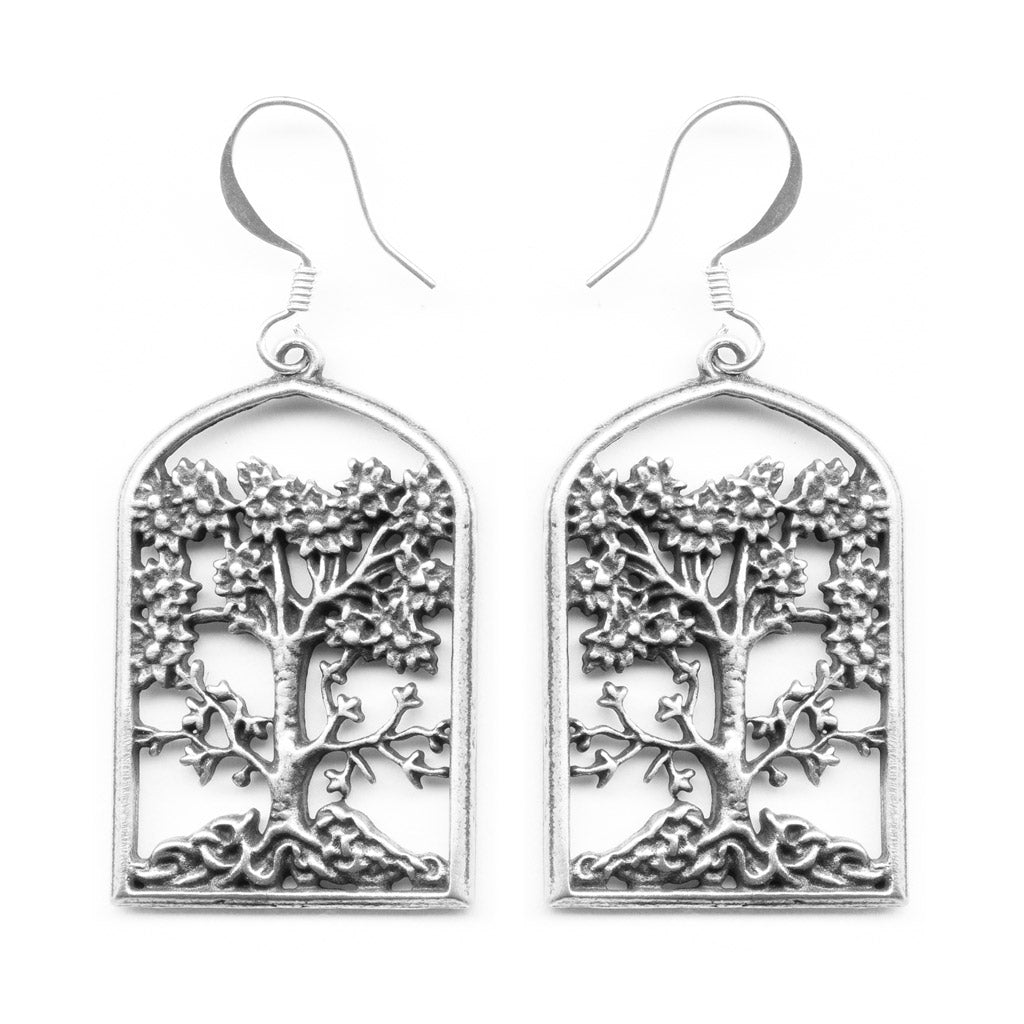 Oberon Design Britannia Metal Jewelry, Earrings, Wisdom Tree