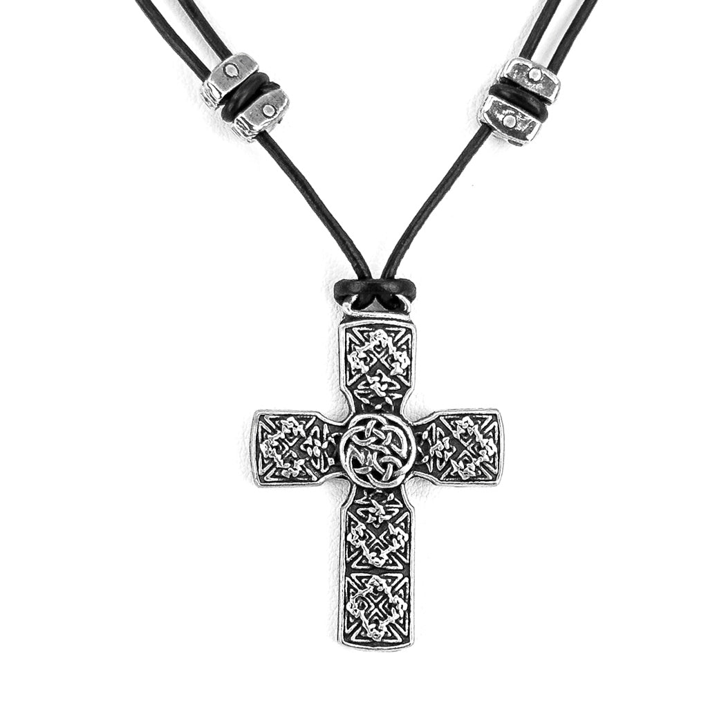 Oberon Design Celtic Cross Hand-Cast Britannia Metal Necklace